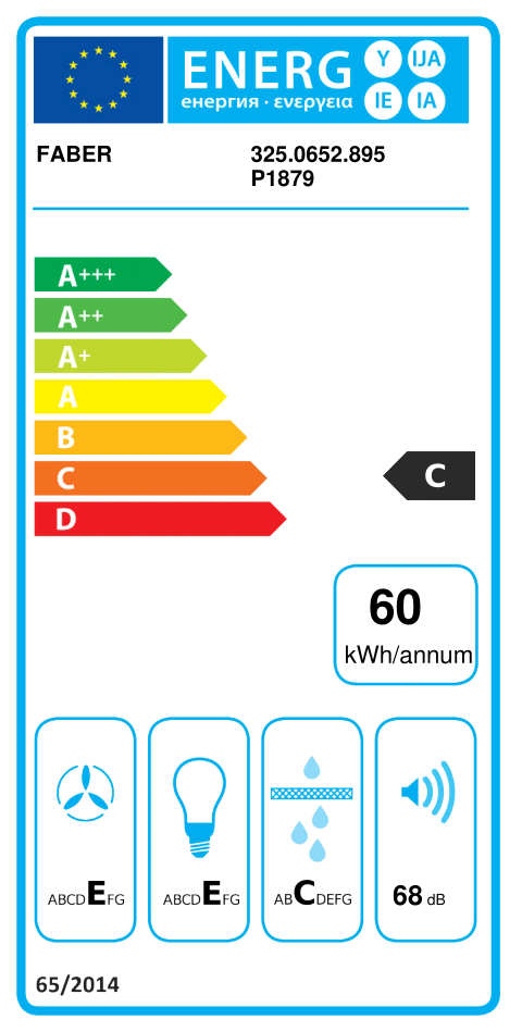 Faber 325.0652.895 P1879 Energielabel